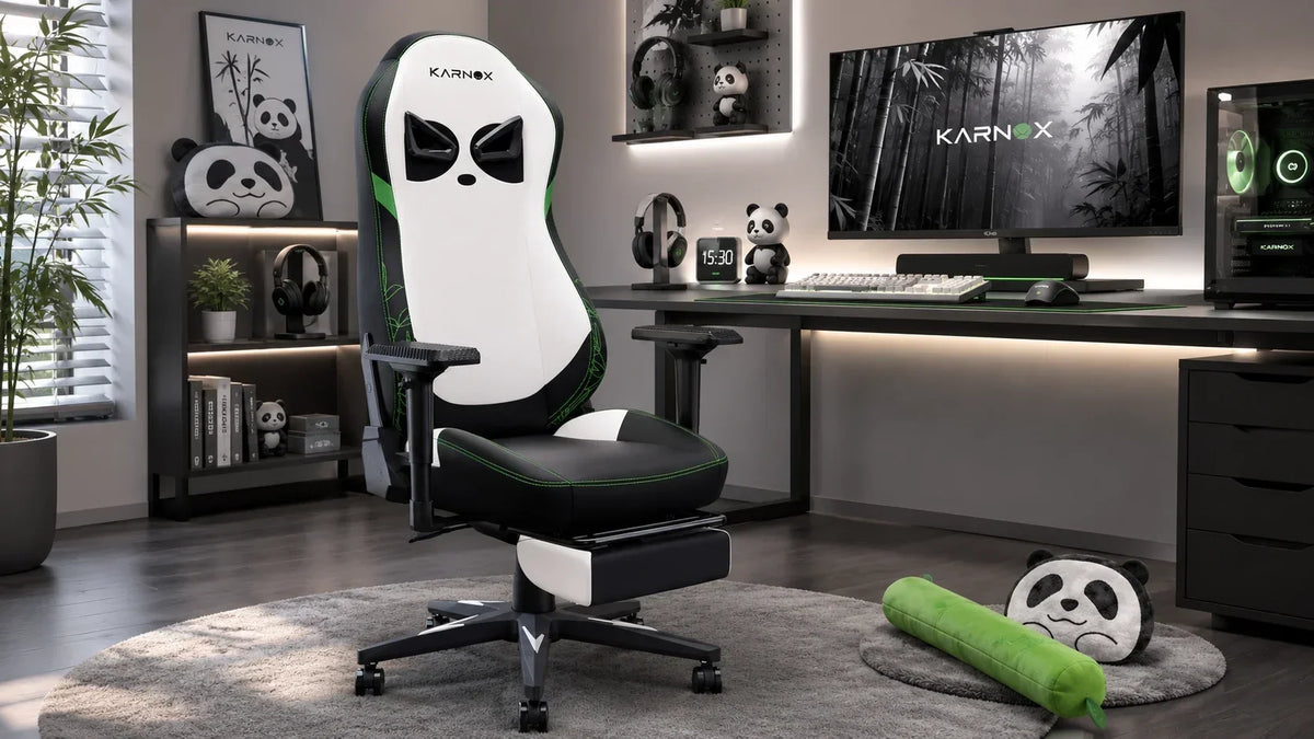 黒×白のパンダデザインが映える、KARNOX Panda Edition登場｜遊び心のあるブラックゲーミングチェア