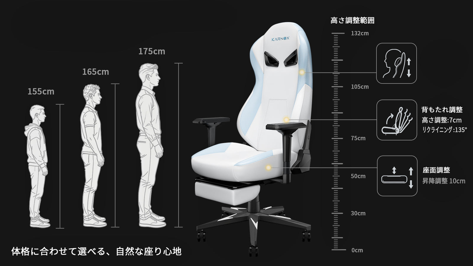 身長に合ったサイズで、もっと快適に